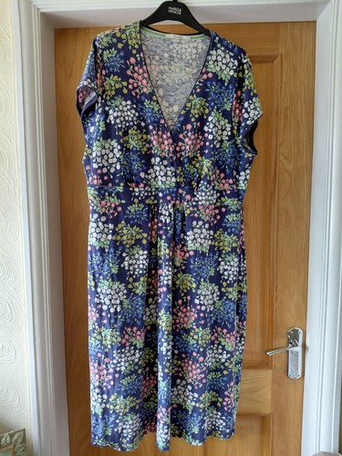 Boden blue green neck jersey - blue, v-neck