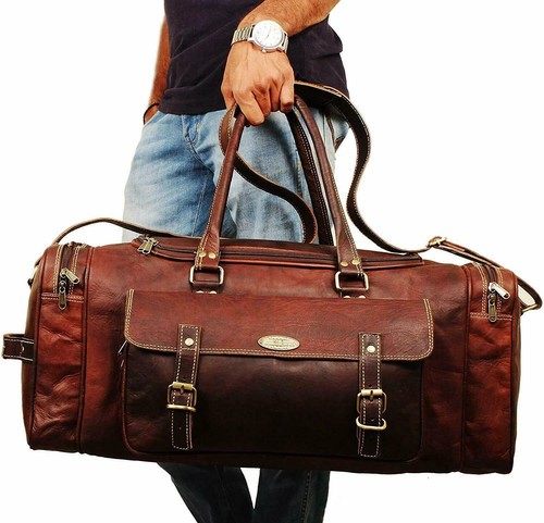 Bag leather duffle travel men - bag,