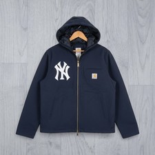 Carhartt x Yankees Reworked Zip-Up Black Mens Hooded Jacket Size Large