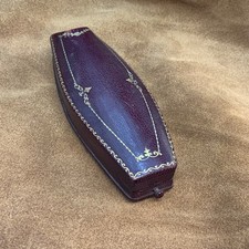 Stunning Mellerio Paris 19th Century Iron Gilded Burgundy Leather Jewelry Box