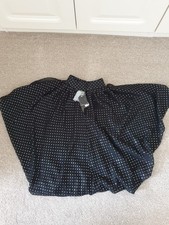 Womens Black & Silver Polka