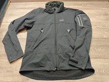 Jack Wolfskin Mens Black Flexshield Softshell Jacket Hooded Full Zip Size XL