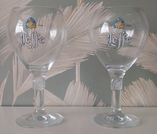 Pair leffe pint glasses - pair, of