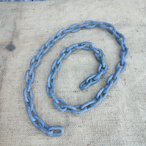 Vintage old galvanised chain - galvanised,
