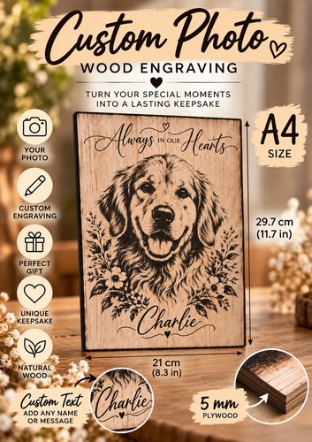 Personalised pet memorial - memorial, wood
