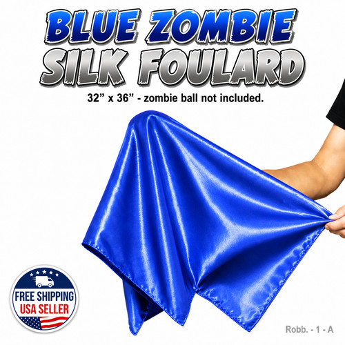 Blue silk foulard 36 - 32”, x