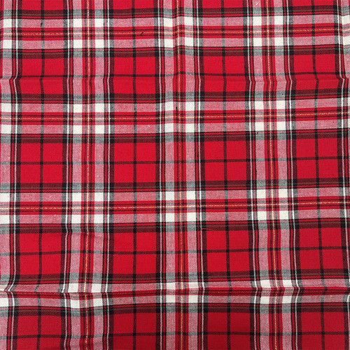 Red tartan metallic cotton - tartan,