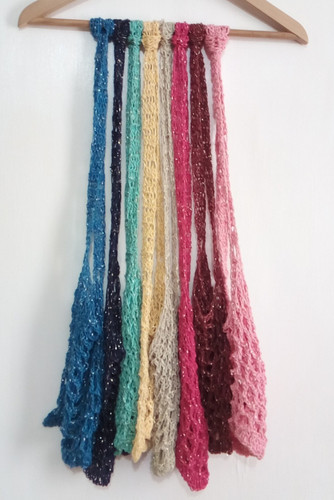 Glitzy cotton and lurex string - and,