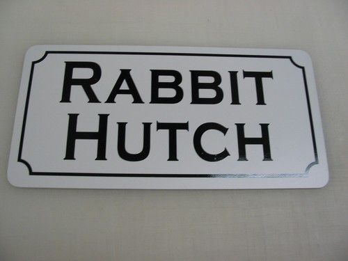 Rabbit hutch metal sign ranch - hutch,