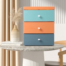 Desktop Storage Case Chest 3Drawers Tidy Organizer Makeup A4 File Stationery Box