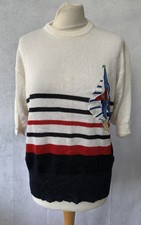 Mamut Navy White Striped Jumper Nautical Yachting Size L