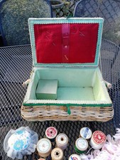 Vintage Homemade Musical Sewing Craft Box With Contents