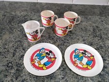 vintage Mickey Mouse And Mini Mouse Child's Plastic Tea Set