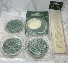 4 Glass Coasters & Plastic