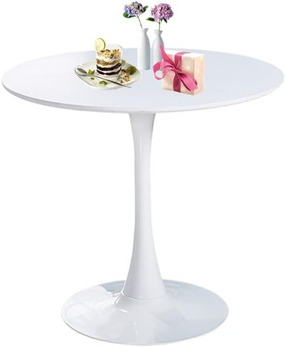 Round dining table - round, white