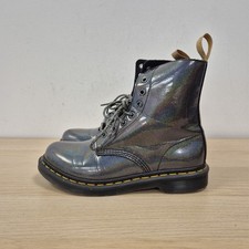 Dr Martens 1460 Vegan Pascal Faux Leather Grey Rainbow Iridescent Boots Uk 7