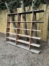 Vintage Large Wooden Workshop Garage Shed Shelving Pigeon Holes Rustic