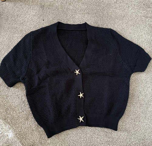 Women black neck knit - v-neck,