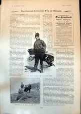 Original Old Antique Print Girl Diving Dress Sculpture On Shore Sand Cat 1904
