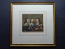 Antique Colour Mezzotint King Charles 1st in Three Positions, Anthony van Dyck