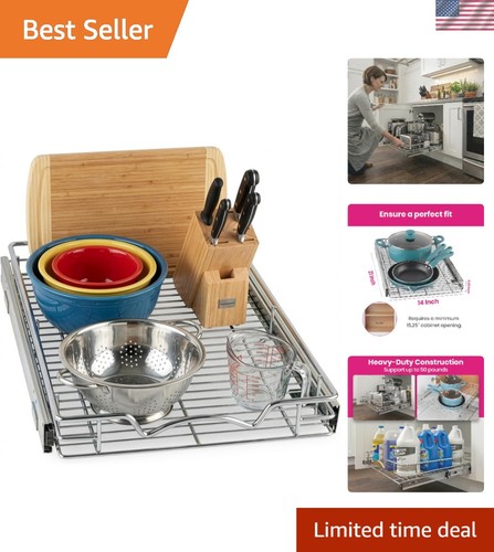 Pull out cabinet organizer - out,