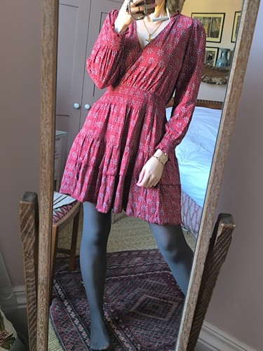 Fat face mini paisley red - face,