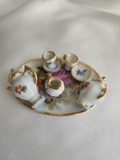 Vintage Miniature Limoges 8pc Tea Set - Made in France - Dollhouse Collectable 