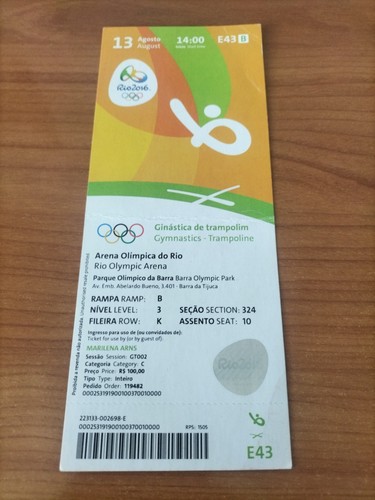 Used ticket olympic 2016 - ticket,