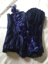corset navy satin with floral