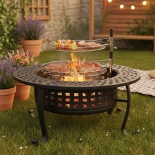 Outdoor Fire Pits Metal Garden Stove Brazier For Barbecue/Heating/Cooling +Cover
