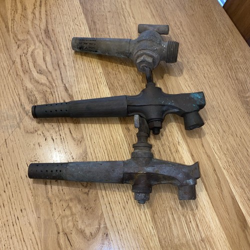 Brass beer taps uncleaned - taps,