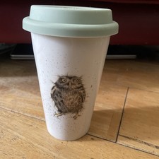 'Wrendale' Royal Worcester Ceramic Owl Design Travel Mug with Lid