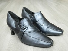 Hotter Broadway Ladies Heeled Shoes Pewter Grey Size 5 / 38