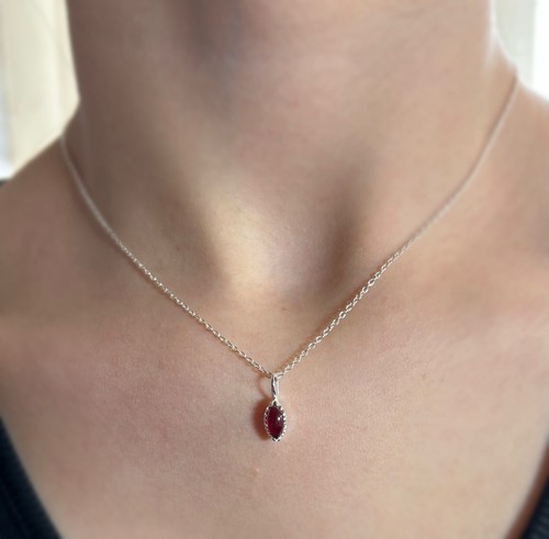 Marquise red garnet sterling - red,