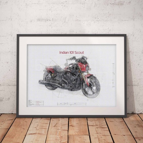 Indian 101 scout motorcycle - indian,