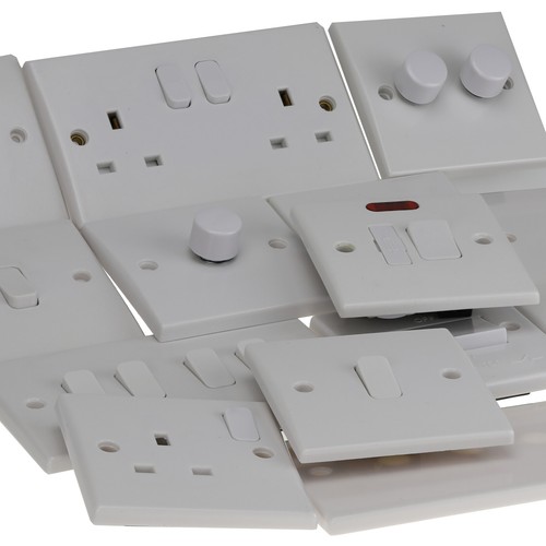 Curved white light switch - white,