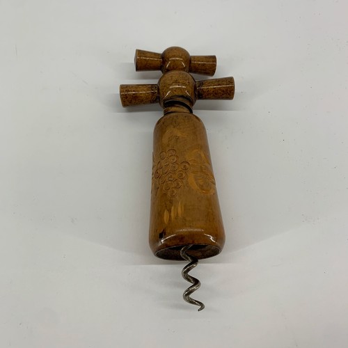 Vintage wooden corkscrew - vintage,
