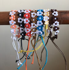 Crochet Daisy tie wristband Bracelet Anklet Boho Festival
