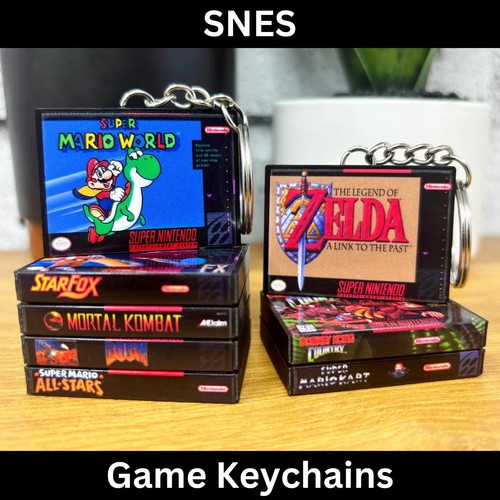 Mini snes game case - game, keychains