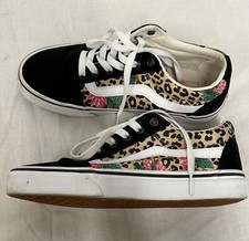 Vans Women's Old Skool Ward Cheetah Tropical Floral Print Shoes Size 4UK