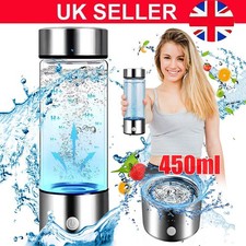 UK Hydrogen Rich Generator Water Cup Bottle Ionizer Maker Water Bottle 450ml