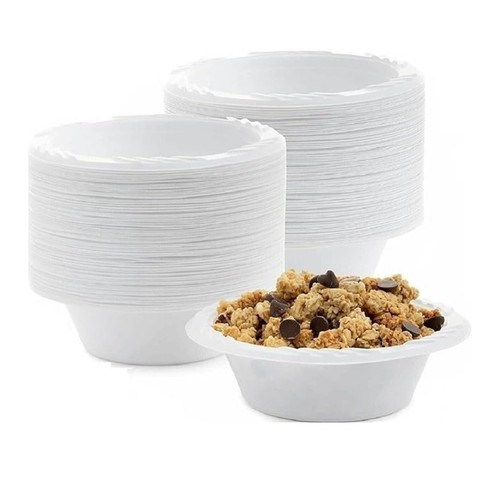 White plastic bowl disposable - plastic,