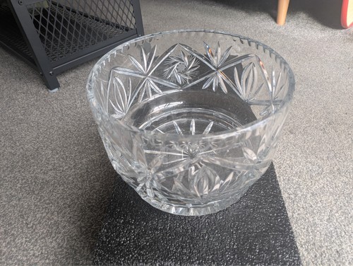 Large cut glass fruit punch - cut, /