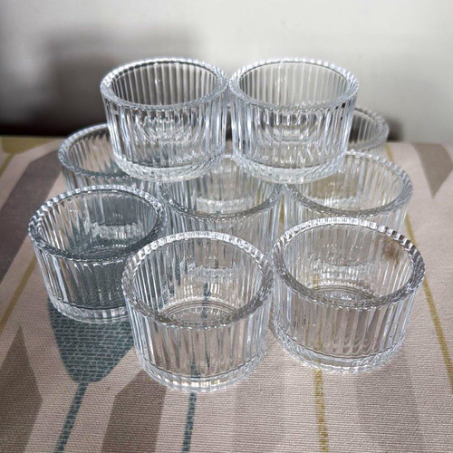 Clear ribbed glass - ribbed, tealight