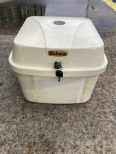 Rickman White Vintage Retro Classic Rear Top Back Box Helmet Rack Motorcycle