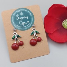 Red Cherry Stud Earrings -