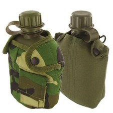 British Army Style Military Patrol Water Bottle Canteen Camo Camping Hiking