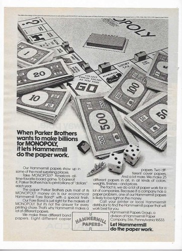 Hammermill papers monopoly - papers,