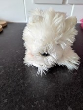 Harrods White Westie Scottish Terrier Dog 10 x 5 inch  red collar Soft Toy plush