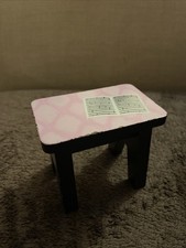 Dolls House Furniture - Wooden Pink & Black Coffee / Side Table